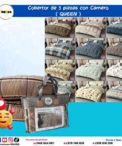 COBERTOR DE 5 PIEZAS CON CARNERO ( QUEEN )
