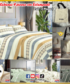 SET DE SABANAS 4 PIEZAS ESTAMPADO 2 PLAZAS