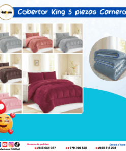 COBERTOR KING 3 PIEZAS CARNERO