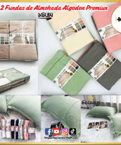 FUNDAS DE ALMOHADA ALGODON PREMIUM