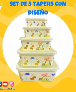 SET DE 5 TAPERS CON DISEÑO
