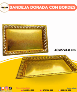 BANDEJA DORADA CON BORDES