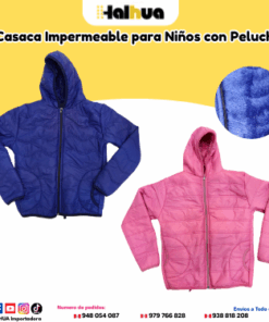 CASACA IMPERMEABLE PARA NIÑOS CON PELUCHE