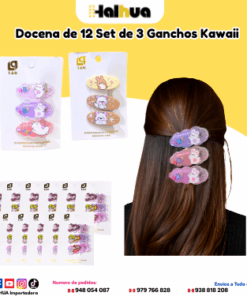 SET DE 3 GANCHOS KAWAII