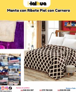 MANTA CON RIBETE PIEL CON CARNERO