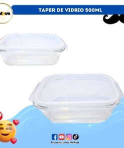 TAPER DE VIDRIO RECTANGULAR 500ML