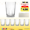 SET DE 6 VASOS DE VIDRIO