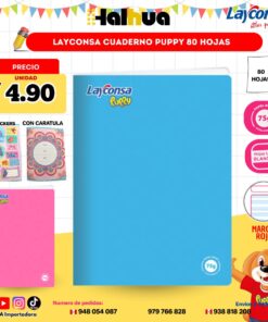 LAYCONSA CUADERNO PUPPY 80 HOJAS