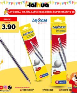 LAYCONSA  CAJITA LAPIZ HEXAGONAL SUPER GRAFITO 2B