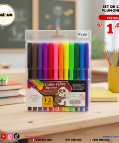 SET DE 12 PLUMONES DELLGADOS